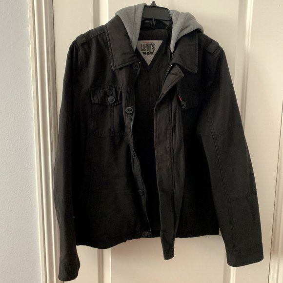 levi's hooded military trucker jacket